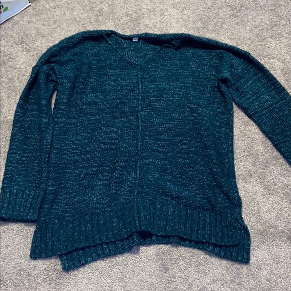 blue green sweater